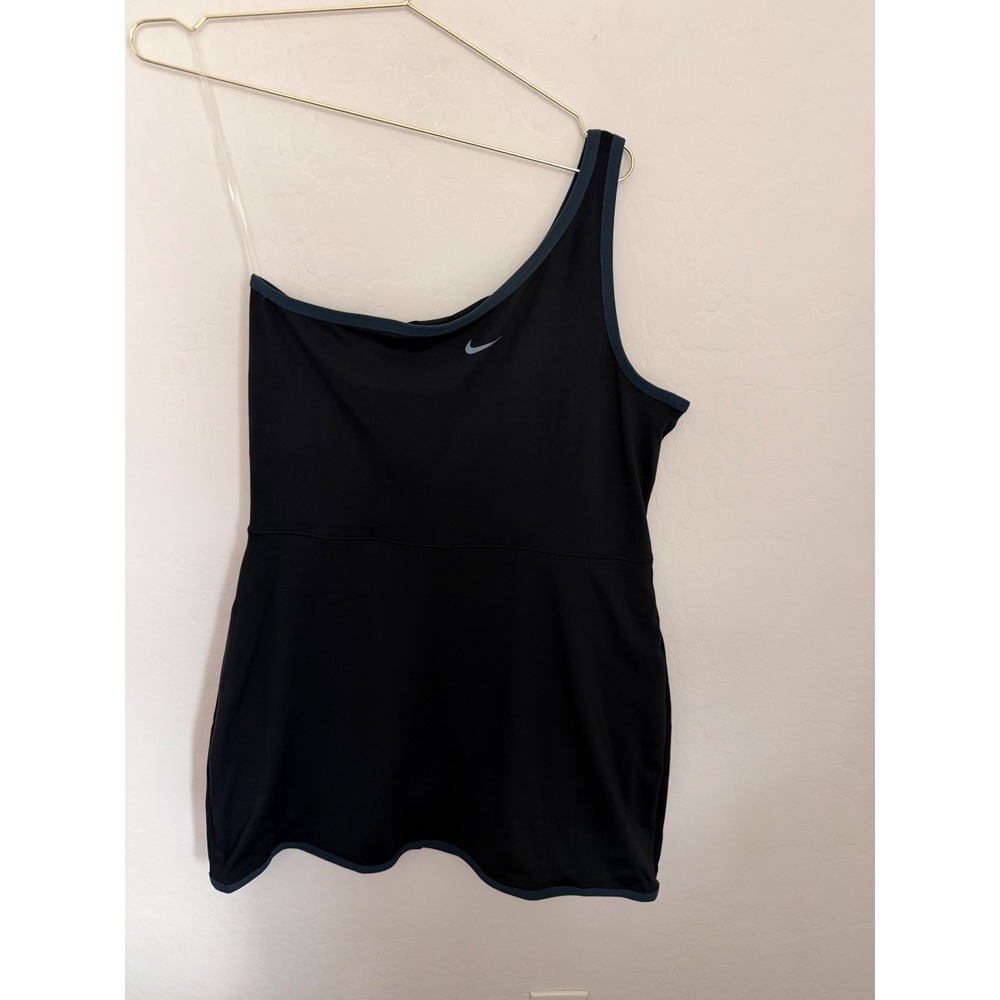 Nike One Slim Fit One Shoulder Tennis Dress Black Accent Trim NWT L